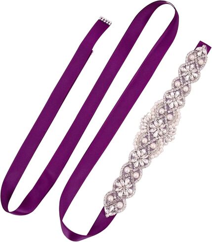 Wedding Belt Pearl Crystal Sash Handmade Beaded Belt,Rhinestone Sash for Wedding Formal Evening Dress Accessories in Kuwait