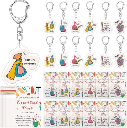 Housekeeping Appreciation Gift Bulk Housekeeping Keychains with Thank You Card Gift Bag Housekeepers Cleaners Favors in Saudi Arabia