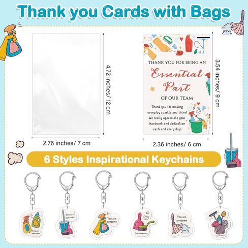 Housekeeping Appreciation Gift Bulk Housekeeping Keychains with Thank You Card Gift Bag Housekeepers Cleaners Favors in Saudi Arabia