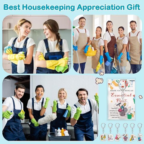 Housekeeping Appreciation Gift Bulk Housekeeping Keychains with Thank You Card Gift Bag Housekeepers Cleaners Favors in Saudi Arabia