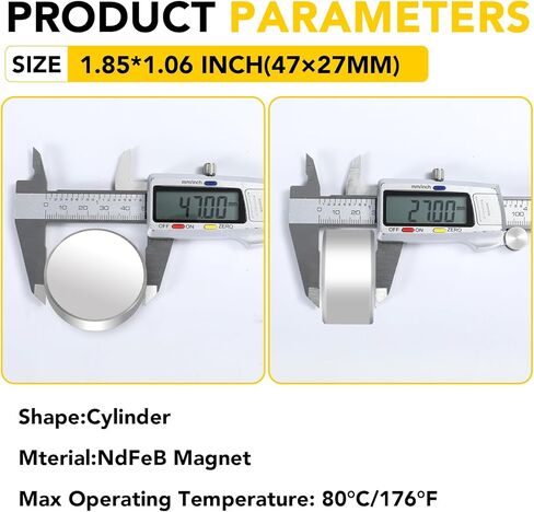 DIYMAG Large Neodymium Magnet Super Strong, 40x20mm Large Magnets Round High Power Rare Earth Magnets Permanent Magnet Disc 1 Piece for Remove in Kuwait