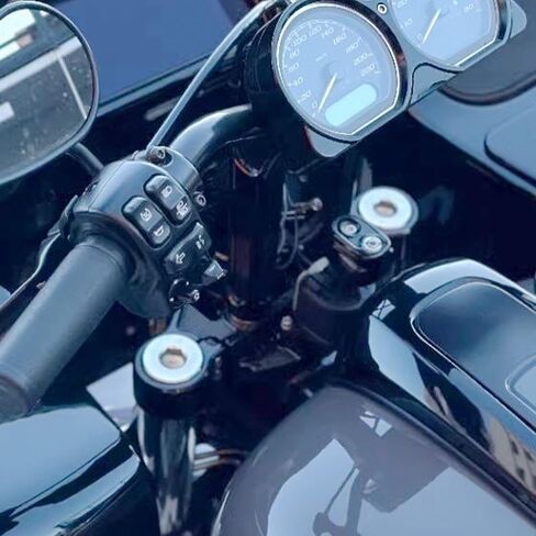 دراجة نارية أعلى شجرة ثلاثية الأشجار الثلاثية المشبك الاضواء ل Harley Road Glide 2015-2023 الأسود in Saudi Arabia