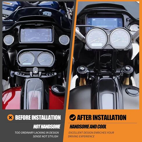 دراجة نارية أعلى شجرة ثلاثية الأشجار الثلاثية المشبك الاضواء ل Harley Road Glide 2015-2023 الأسود in Saudi Arabia