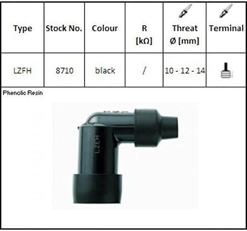 NGK LZFH Resistor Spark Plug Cap, Black, Standard in Saudi Arabia