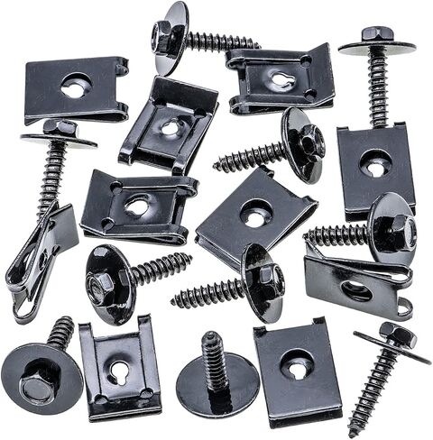 Rexka 10 Sets M4.2 Universal Fender Liner Engine Splash Shield Hex Head Screw & U Nut Kit لـ GM Chevy Ford Buick Jeep Chrysler - Multipurpose - اكتب أ in Saudi Arabia