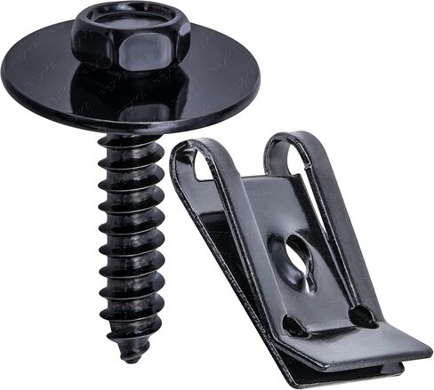 Rexka 10 Sets M4.2 Universal Fender Liner Engine Splash Shield Hex Head Screw & U Nut Kit لـ GM Chevy Ford Buick Jeep Chrysler - Multipurpose - اكتب أ in Saudi Arabia