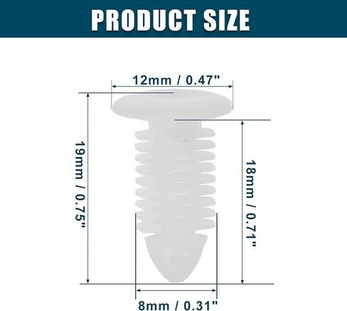 Acropix Universal 8mm push pumper prostener prolips Clips White - Pack من 40 in Saudi Arabia