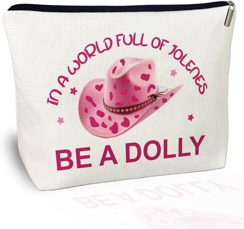 In a World Full of Jolenes be a Dolly Makeup Bag, Pink Travel Toiletry Bag Gifts for Friends, Dolly Costumes for Women Family Sister Friends Daughter Graduation Halloween Birthday Christmas in Kuwait