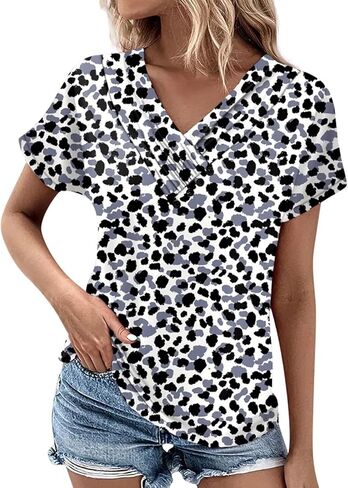 قمم المرأة الصيفية غير الرسمية v القمصان العنق العصرية in Kuwait