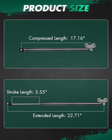 SCITOO 4306 22.71Inch Lift Supports Fit for Acura Legend 1991-1995 Front Left and Right Hood Shock Struts 2pcs in Saudi Arabia