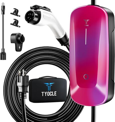 2025 New Level 1 & 2 EV Charger (16Amp, 110V-240V, 23Ft Cable) Portable AI Fast Charger Equipment, Charging for J1772 Electric Vehicle, Hybrids, Model with A NEMA 6-20P Mobile Car(NOT for Tesla) in Kuwait