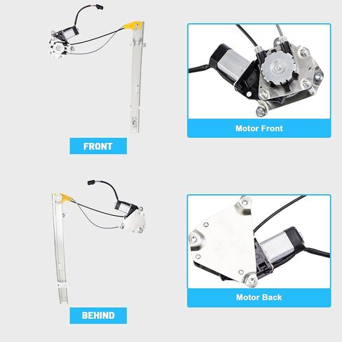 TRIBLE SIX 748-568 Rear Right Drive Side Window Regulator Assembly w/Motor Replacement for 2002-2007 Jeep Liberty in Saudi Arabia