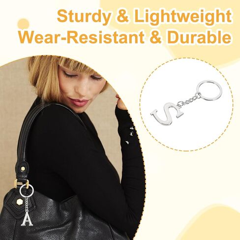 PATIKIL Initial Letter Keychain, Letter A-Z Keychain Alphabet Pendant Key Ring for Backpack Purse Bag in Saudi Arabia