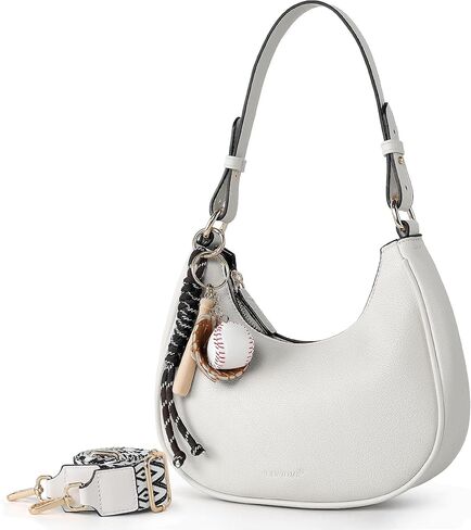 Small Shoulder Bag for Women Cute Hobo Purses and Handbags Crescent Shoulder Bag with Guitar Strap and Pendant in Kuwait