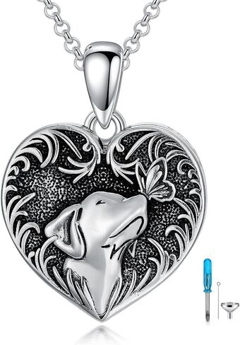 PROESS Dachshund Urn قلادة للرماد 925 فضة وينر الكلب الحرق قلادة الكلب رماد تذكار مجوهرات هدايا للنساء الرجال in Kuwait