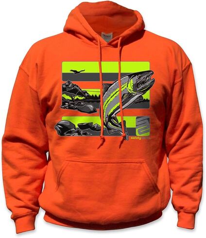 SafetyShirtz Men's Salmon/Steelhead Hi-Vis Safety Stripe Tee and Hoodie in Saudi Arabia