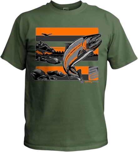 SafetyShirtz Men's Salmon/Steelhead Hi-Vis Safety Stripe Tee and Hoodie in Saudi Arabia