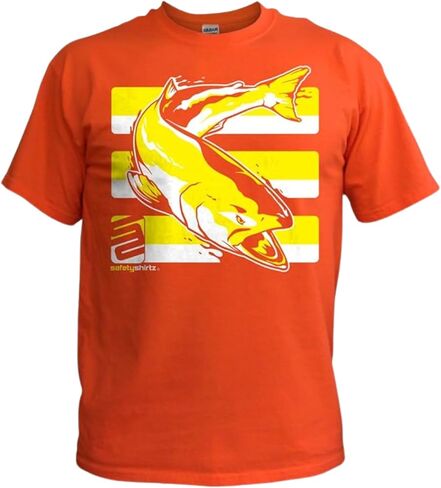 SafetyShirtz Men's Salmon/Steelhead Hi-Vis Safety Stripe Tee and Hoodie in Saudi Arabia