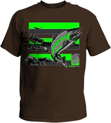 SafetyShirtz Men's Salmon/Steelhead Hi-Vis Safety Stripe Tee and Hoodie in Saudi Arabia