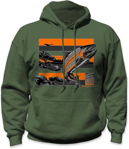 SafetyShirtz Men's Salmon/Steelhead Hi-Vis Safety Stripe Tee and Hoodie in Saudi Arabia