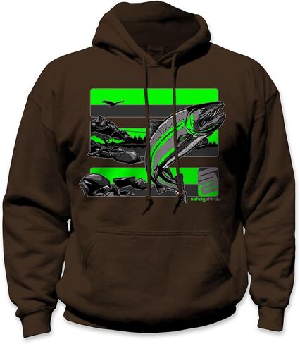 SafetyShirtz Men's Salmon/Steelhead Hi-Vis Safety Stripe Tee and Hoodie in Saudi Arabia
