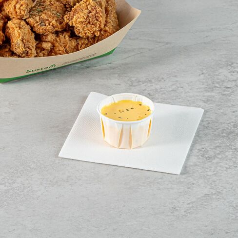 Restaurantware-Sustain 2 Ounce Portion Cups, 100 Disposable Condiment Cups - Compostable, Versatile, Kraft Paper Sample Food Cups, Stylish, For Serving Dips, Jams, Sauces, Nuts, And More in Saudi Arabia