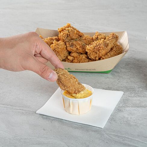 Restaurantware-Sustain 2 Ounce Portion Cups, 100 Disposable Condiment Cups - Compostable, Versatile, Kraft Paper Sample Food Cups, Stylish, For Serving Dips, Jams, Sauces, Nuts, And More in Saudi Arabia