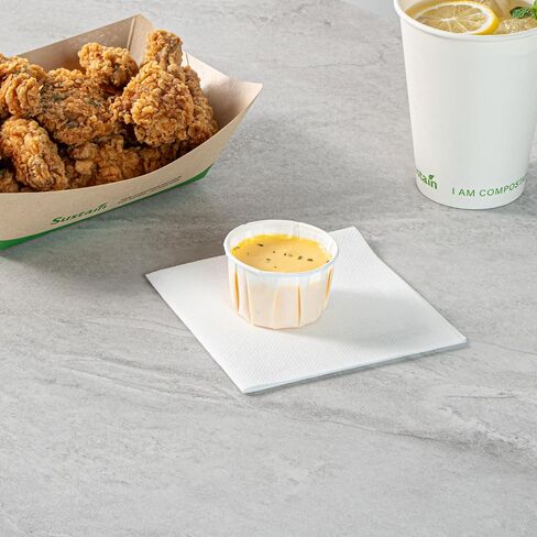 Restaurantware-Sustain 2 Ounce Portion Cups, 100 Disposable Condiment Cups - Compostable, Versatile, Kraft Paper Sample Food Cups, Stylish, For Serving Dips, Jams, Sauces, Nuts, And More in Saudi Arabia