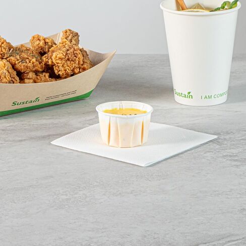 Restaurantware-Sustain 2 Ounce Portion Cups, 100 Disposable Condiment Cups - Compostable, Versatile, Kraft Paper Sample Food Cups, Stylish, For Serving Dips, Jams, Sauces, Nuts, And More in Saudi Arabia