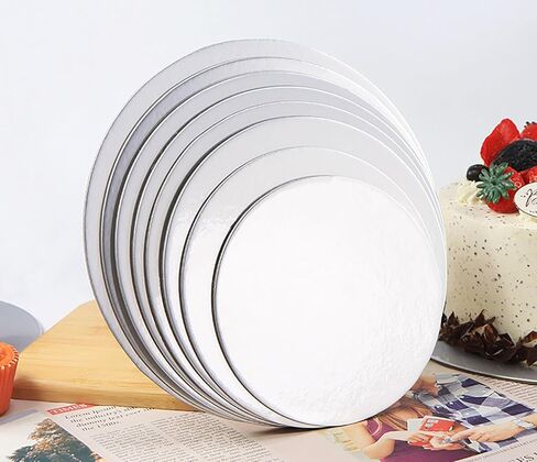 4 عبوات من ألواح الكيك 6، 8، 10، 12 بوصة من الورق المقوى لقاعدة الكيك من رقائق الذهب ودوائر الكيك الدائرية لتزيين الكيك (4 عبوات ذهبية) in Kuwait