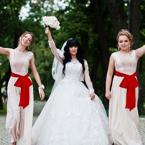 حزام شيفون الشيفون الطويل لللباس حزام الخصر لحفل الزفاف وصيفات الشرف. in Kuwait