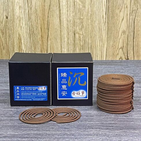 ZenPin HoiAn Agarwood Incense Coils (3-3.5hrs, 48pcs) - Getting Started with Agarwood Incense, for Religious Practices, Meditation, Yoga, Prayer. Daily Use - 1 Case in Kuwait