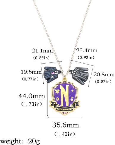 SONGCHANGJEWELRY Addams Alloy Pendant Necklace Merch - BFF Best Friend Friendship Couples Matching Necklace - Halloween Cosplay Costume Accessories Women Men Jewelry Gift in Saudi Arabia