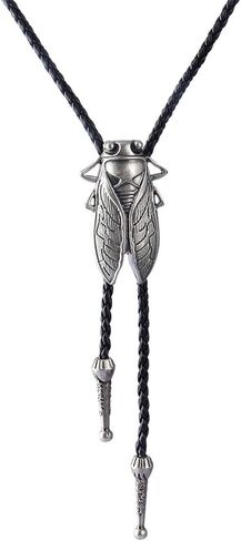 AZORA Western Cowboy Bolo Tie Men Leather Vintage Flower Necktie Rope Cord Pendant Necklace Braided Jewelry for Men in Saudi Arabia