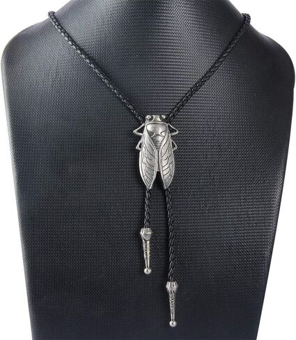 AZORA Western Cowboy Bolo Tie Men Leather Vintage Flower Necktie Rope Cord Pendant Necklace Braided Jewelry for Men in Saudi Arabia