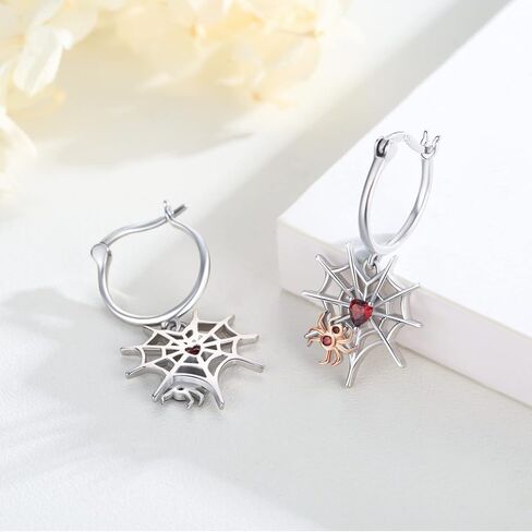 أقراط العنكبوت للنساء تتدلى ، S925 Sterling Silver Heartshaped Spider Opider Occon in Kuwait