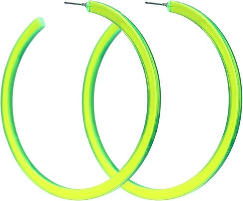Colorful Big Hoop Earring Acrylic Open Large Hoop Earrings C Shape Trendy Chunky Earrings 80s 90s Retro Lightweight Statement Ear Jewelry Earring For Women in Saudi Arabia