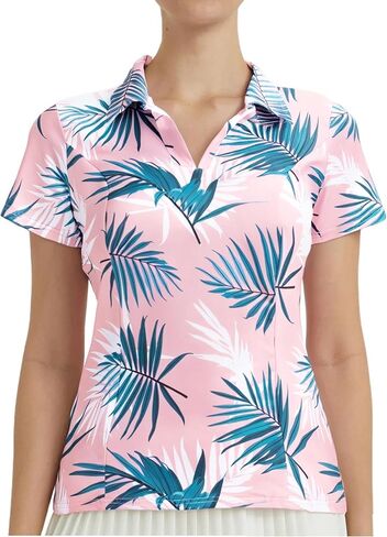Mnlybaby Womens Golf Polo قمصان هاواي جولف قميص بارد الصيف هاواي قمم زهرية الطباعة المدارية تمرين قصير الأكمام in Kuwait