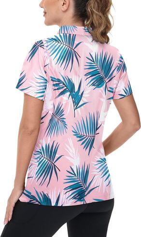 Mnlybaby Womens Golf Polo قمصان هاواي جولف قميص بارد الصيف هاواي قمم زهرية الطباعة المدارية تمرين قصير الأكمام in Kuwait