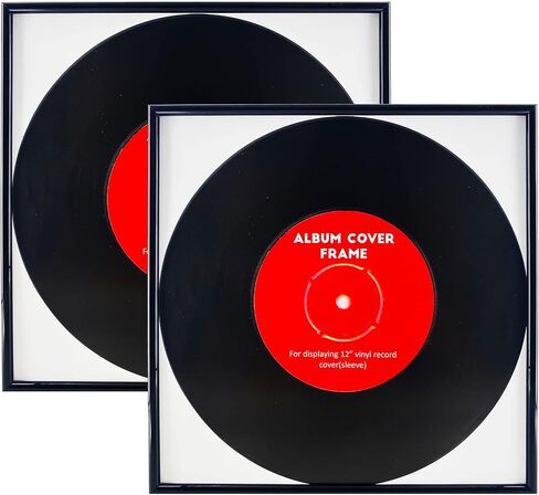 2 Packs, Black Music Record Album Frame, Display 12.5"x12.5" Music Vinyl LP Album Covers, High light piano finish foil frame moulding, includes hanger in Saudi Arabia