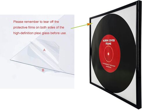 2 Packs, Black Music Record Album Frame, Display 12.5"x12.5" Music Vinyl LP Album Covers, High light piano finish foil frame moulding, includes hanger in Saudi Arabia
