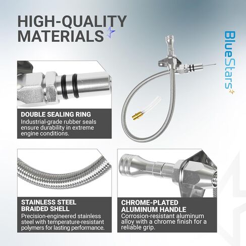انتقال Bluestars dipstick خرطوم مضفر مقاوم للصدأ ل Chevy GM Th350 Th400 700r4 Tranny SBC BBC Trans in Saudi Arabia