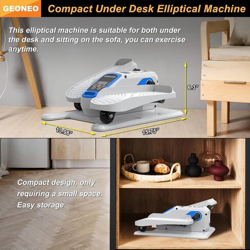 Under Desk Elliptical Machine, Electric Ellipse Leg Exerciser for Senior, Quiet and Compact Electric Seated Pedal Exerciser for Home with Display Monitor, Remote Control and 12 Adjustable Speeds in Saudi Arabia