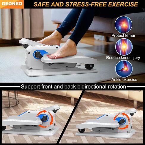 Under Desk Elliptical Machine, Electric Ellipse Leg Exerciser for Senior, Quiet and Compact Electric Seated Pedal Exerciser for Home with Display Monitor, Remote Control and 12 Adjustable Speeds in Saudi Arabia