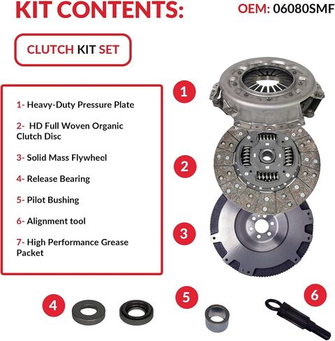 Conversion Clutch مع مجموعة دولاب الموازنة متوافقة مع خط الاستواء Frontier S Se SV XE 2005-2019 2.5L 2488CC 152CU. في. L4 غاز DOHC بشكل طبيعي (06080SMF) in Saudi Arabia
