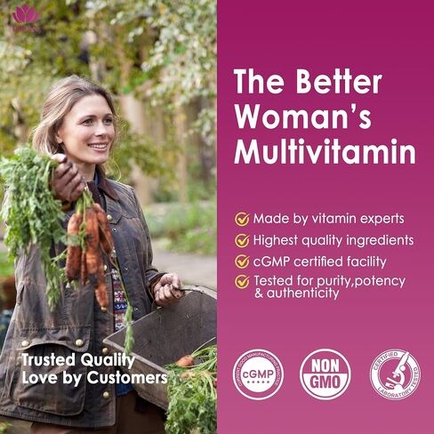 Womens Multivitamin Gummy (Made in USA) With Iron Biotin 2500mcg, Collagen, Daily Vitamins A C D Folate, B Complex, Methylated Multivitamin for Women Support Energy, Beauty, Immune, Sugar Free, 60 Cts in Saudi Arabia
