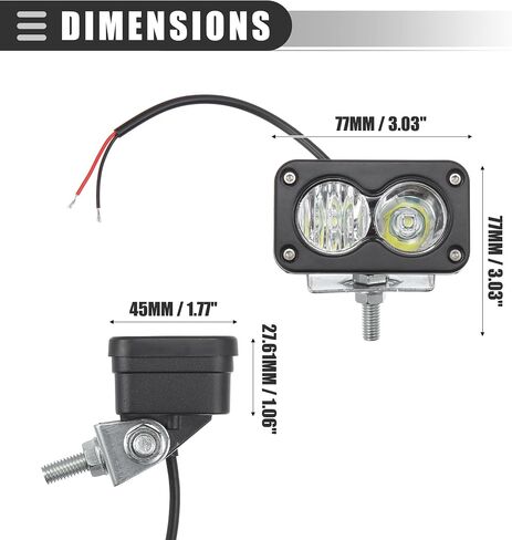 Motoforti Universal LED LED على الطرق الوعرة/بقعة الفيضان التحرير والسرد أضواء الضباب القيادة/لشاحنات الالتقاط ATV قارب/3 بوصة/40W 12-24V/المعادن/الضوء الأبيض/2 أجهزة. in Saudi Arabia