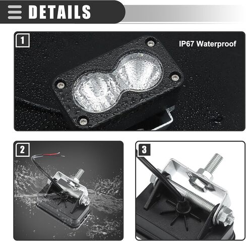 Motoforti Universal LED LED على الطرق الوعرة/بقعة الفيضان التحرير والسرد أضواء الضباب القيادة/لشاحنات الالتقاط ATV قارب/3 بوصة/40W 12-24V/المعادن/الضوء الأبيض/2 أجهزة. in Saudi Arabia