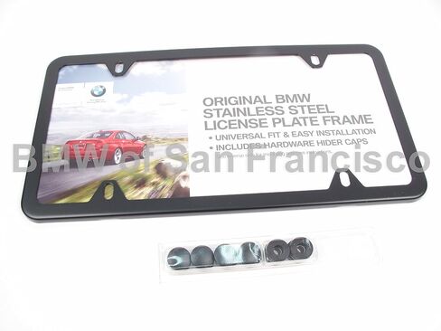 BMW License Plate Frame Stainless Steel Black Slimline in Saudi Arabia
