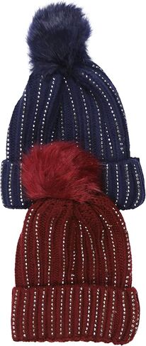 ToBeInStyle Women's Pack of 6 Acrylic Assorted Knit Warm Beanie & Visor Hats in Kuwait